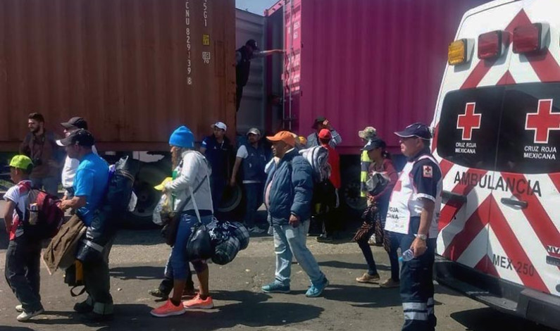 Apoya Cruz Roja Edomex el paso de caravana de migrantes centroamericanos