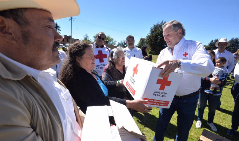 Entrega Cruz Roja del Estado de México ayuda humanitaria a pobladores de comunidades serranas