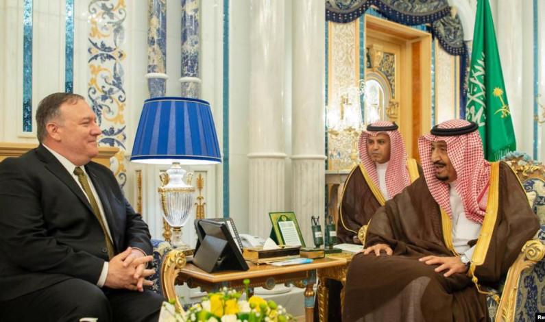 Llega Pompeo a Arabia Saudita para tratar crisis sobre Irán