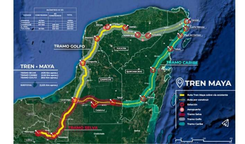 Recortan ruta del Tren Maya