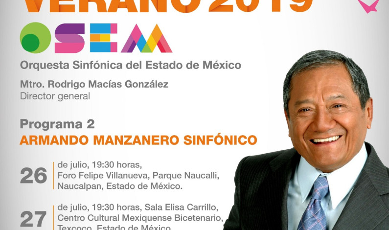 Cantará Armando Manzanero con la Orquesta Sinfónica del Estado de México