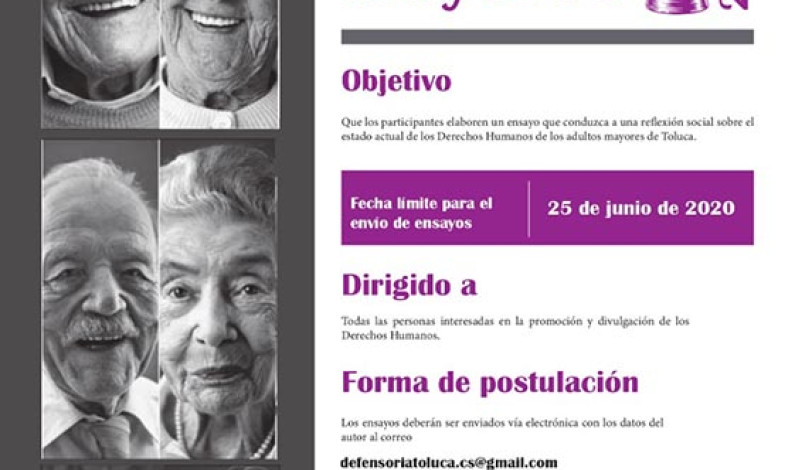 Convoca Toluca a escribir sobre derechos de adultos mayores