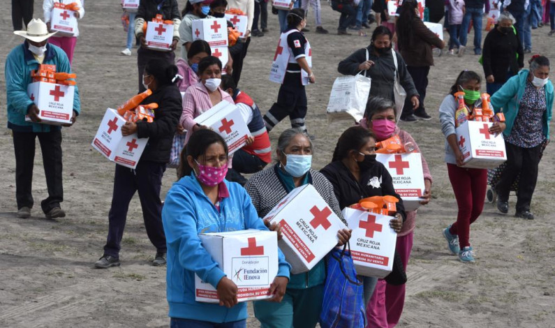 Apoya Cruz Roja a 777 familias de Temascalapa