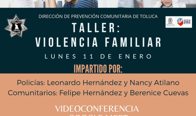 Convocan a taller sobre violencia familiar
