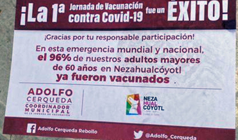 Utilizan en Nezahualcóyotl vacunación con fines electoreros