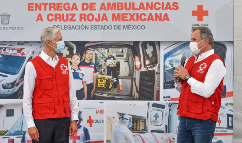 Recibe Cruz Roja Mexicana en Edomex nuevas ambulancias