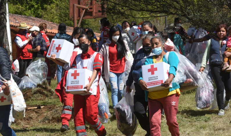 Cruz Roja Mexicana entregó ayuda humanitaria en comunidades serranas de Valle de Bravo