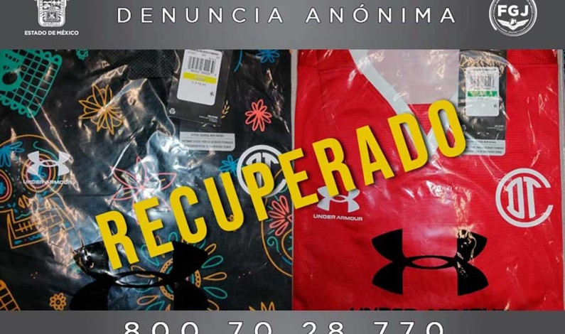 Aparecen en la capital mexiquense playeras robadas al Toluca en Veracruz