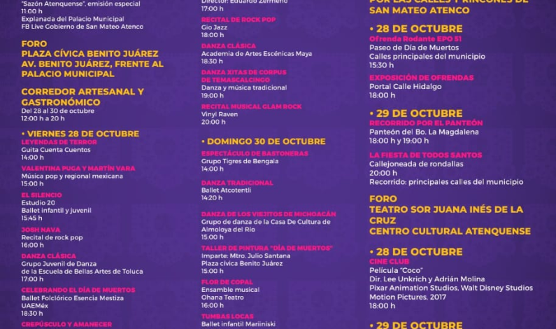 Invita San Mateo Atenco al Festival Todos los Santos 2022