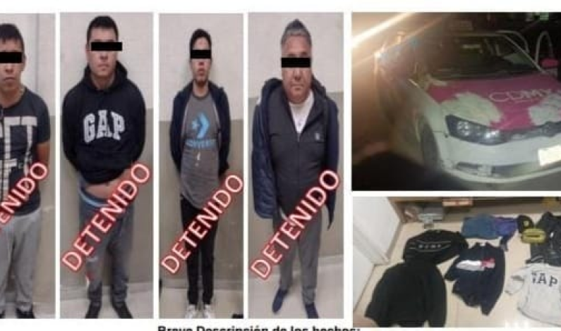 Aseguran en Texcoco a 4 presuntos responsables de robo a casa habitación